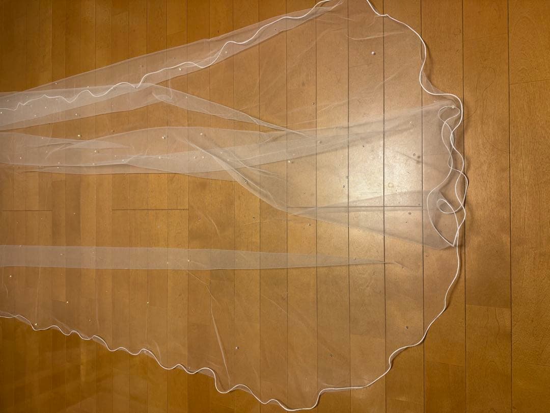 値下げ中！ビジュー付きパイピングウェディングベール