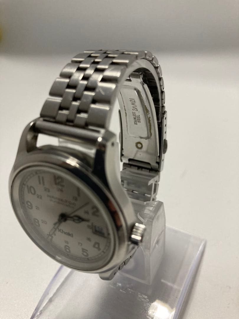 稼働済ハミルトンカーキ 9721B 自動巻きシルバ文字盤メンズ腕時計腕周16cm