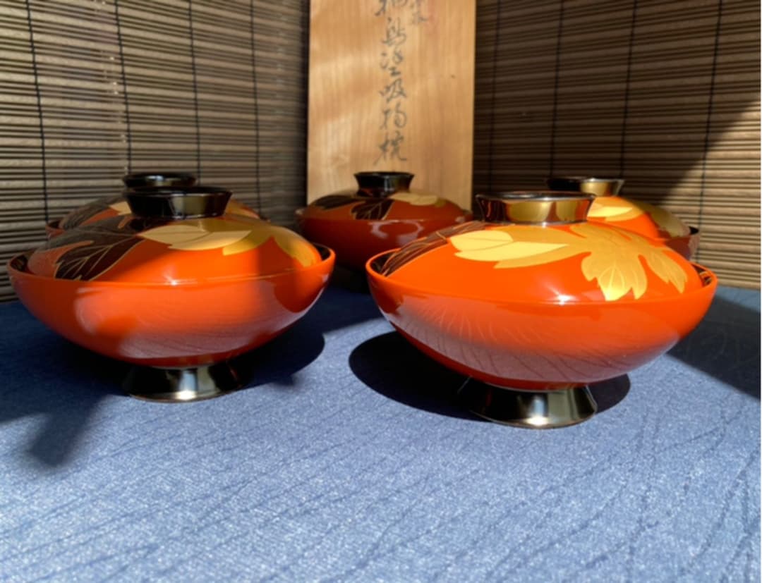 輪島塗　武田漆器店　吸物椀　漆塗りお椀　5客