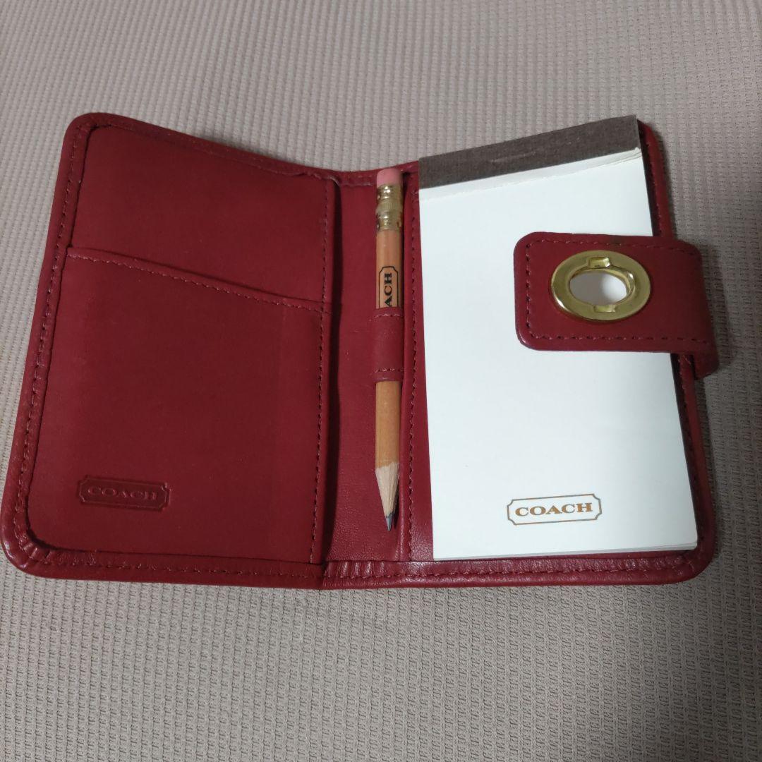 OLD COACH レザーメモ帳 赤 ビンテージ T116908985 - ノート・メモ帳