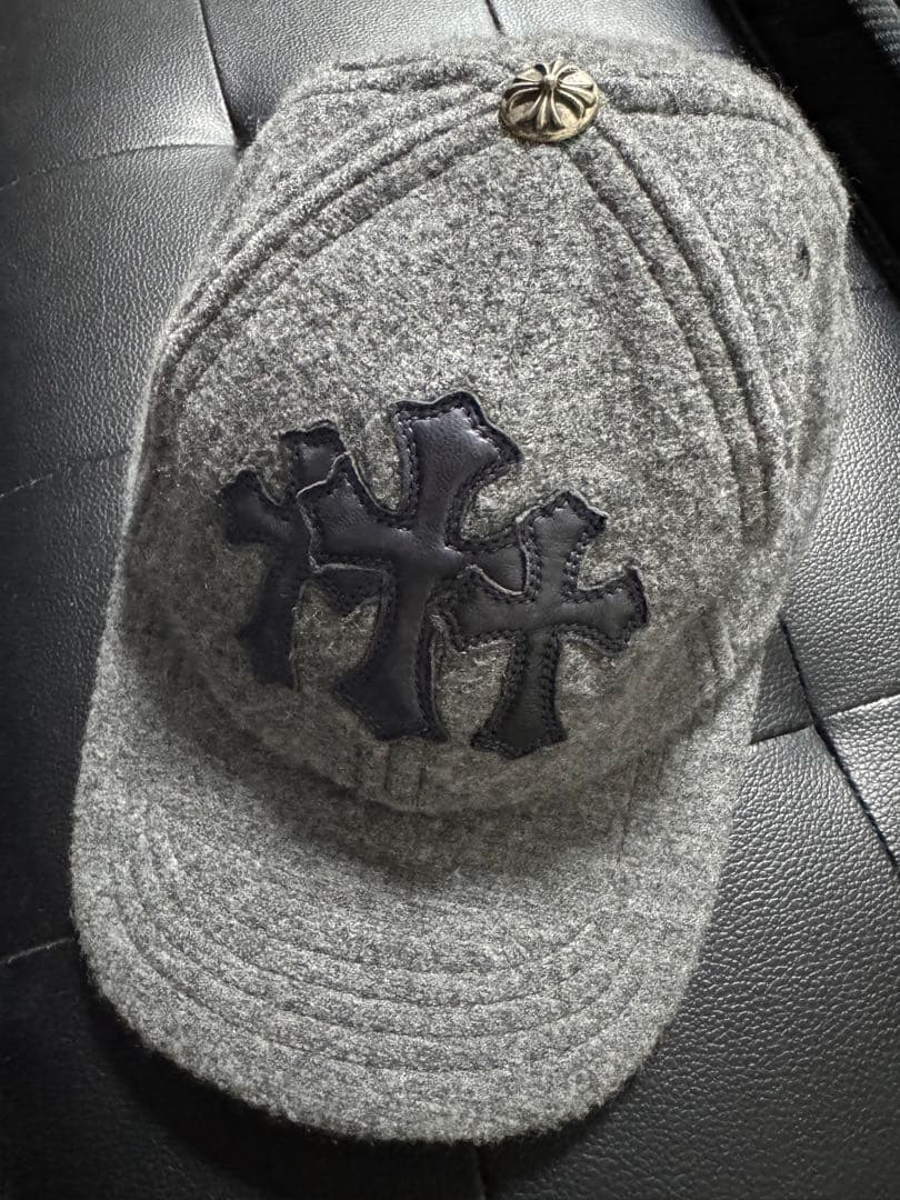 【Rinkan 鑑定済】クロムハーツ ウール キャップ クロスパッチ セメタリー Rinkan 鑑定済】クロムハーツ ウール キャップ クロスパッチ