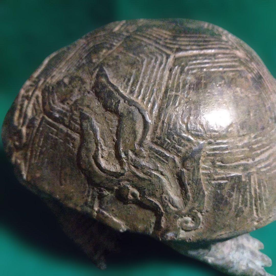 ブロンズ亀の彫刻 霊獣 銅製