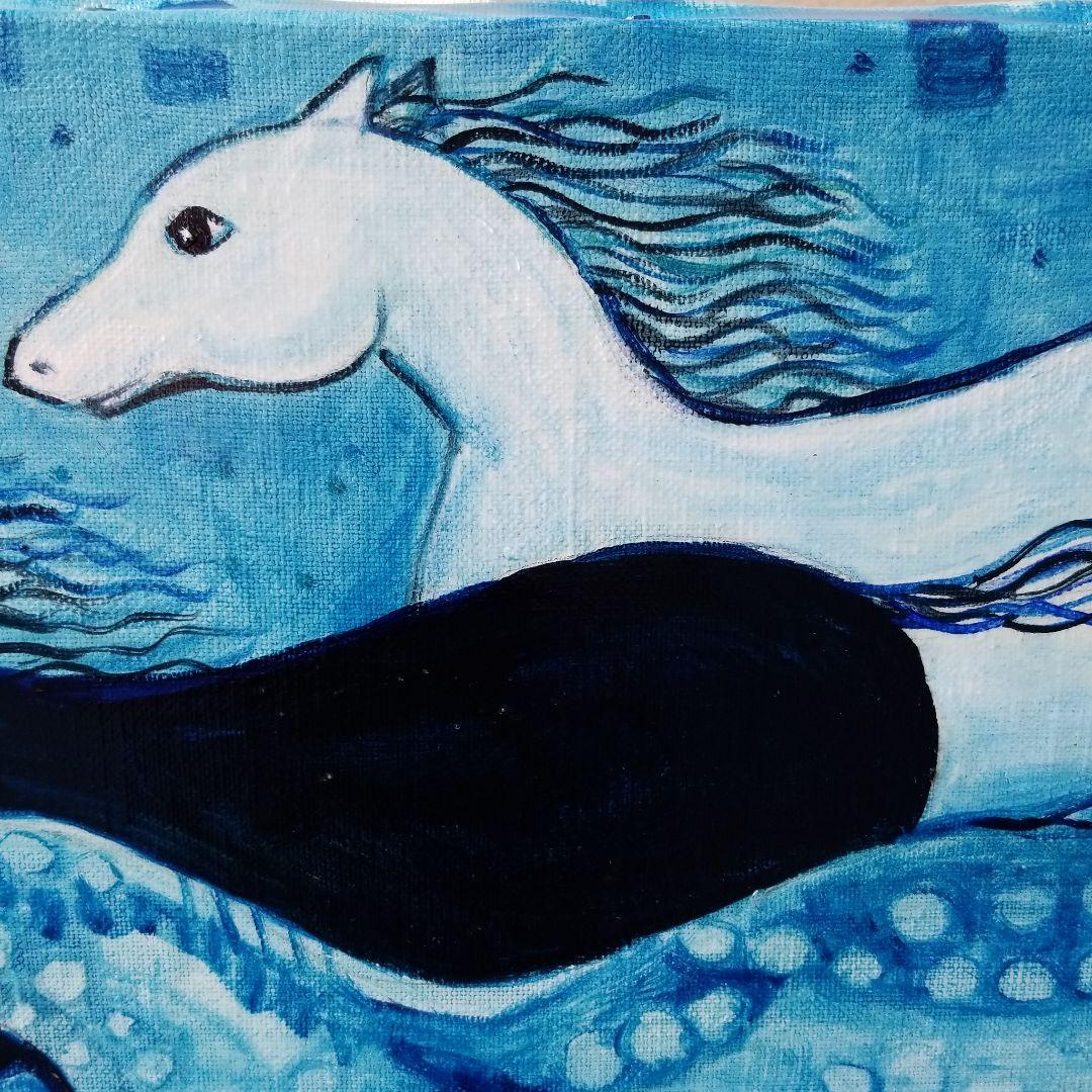 油絵 専用 青い世界の馬たち 油絵 専用 青い世界の馬たち 油絵 専用