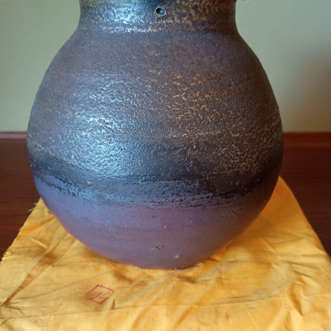 希少 藤原雄 備前 人面壺 胡麻