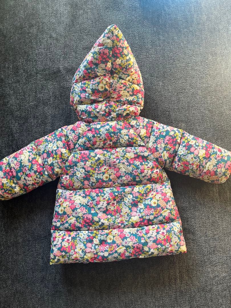 jacadi 花柄フード付きダウンコート 90cm