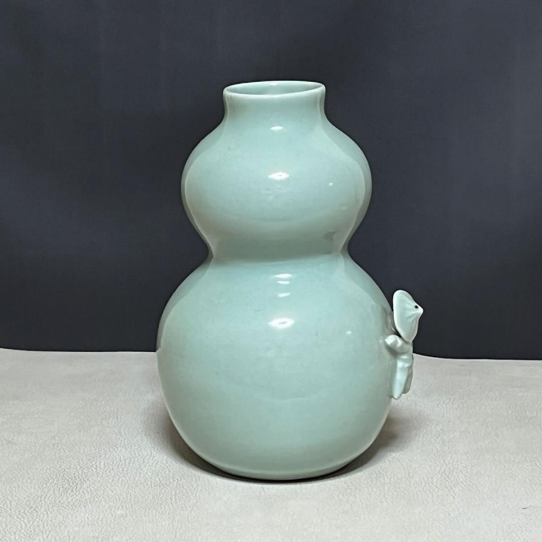 平安 清風 青磁 瓢形 一唐人 花入 笹屋陶鋪 仕立箱 清風与平 一閑人 茶道具