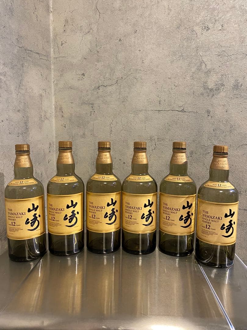 【空き瓶】山崎 12年 シングルモルトウイスキー 空き瓶6本セット700ml箱無 山崎シングルモルト6本 山崎12年 6本 ウイスキー 空き瓶 空瓶 サントリー