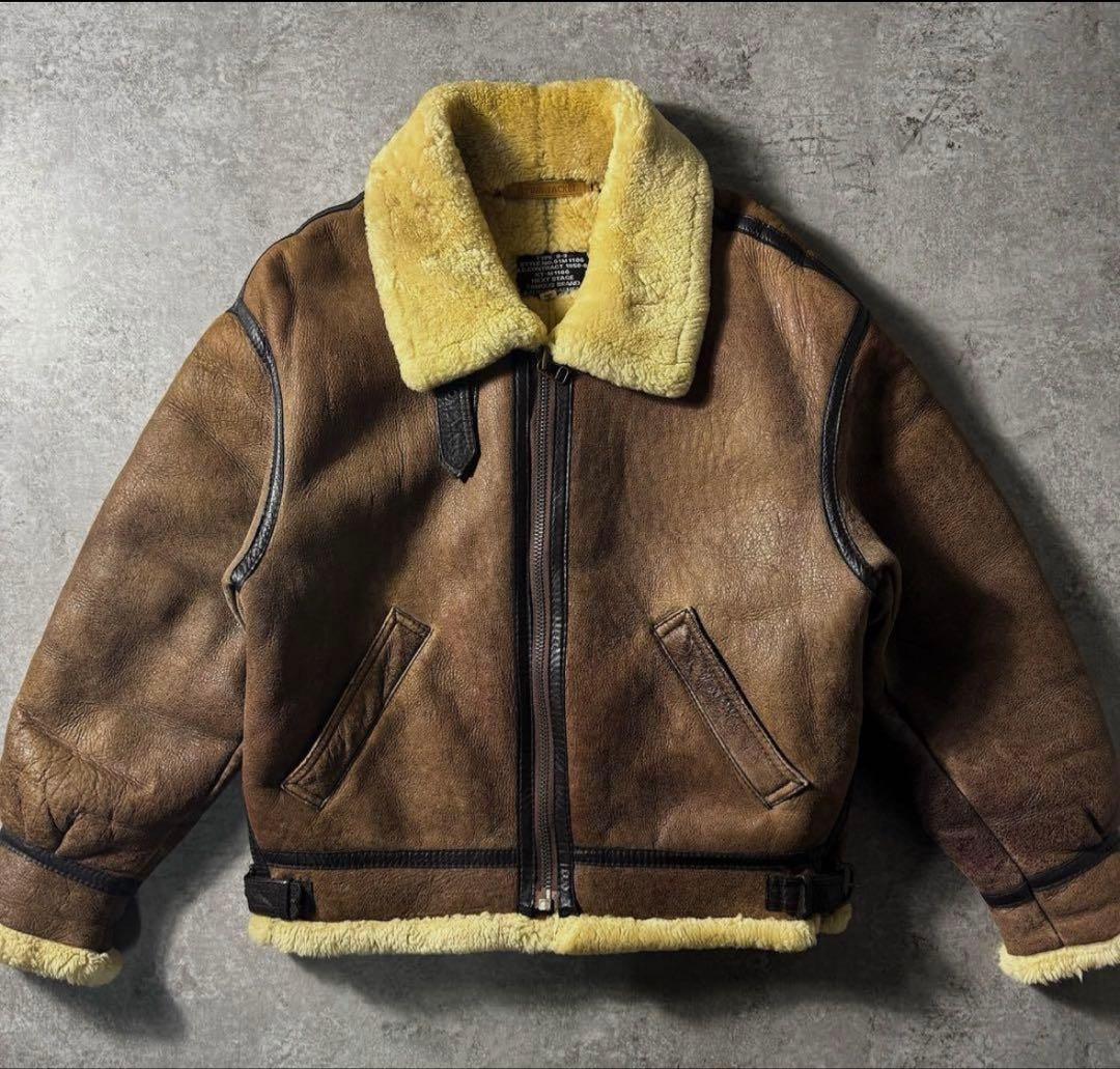 超希少】名作 90s リアルムートン B-3 レザージャケット - メルカリ