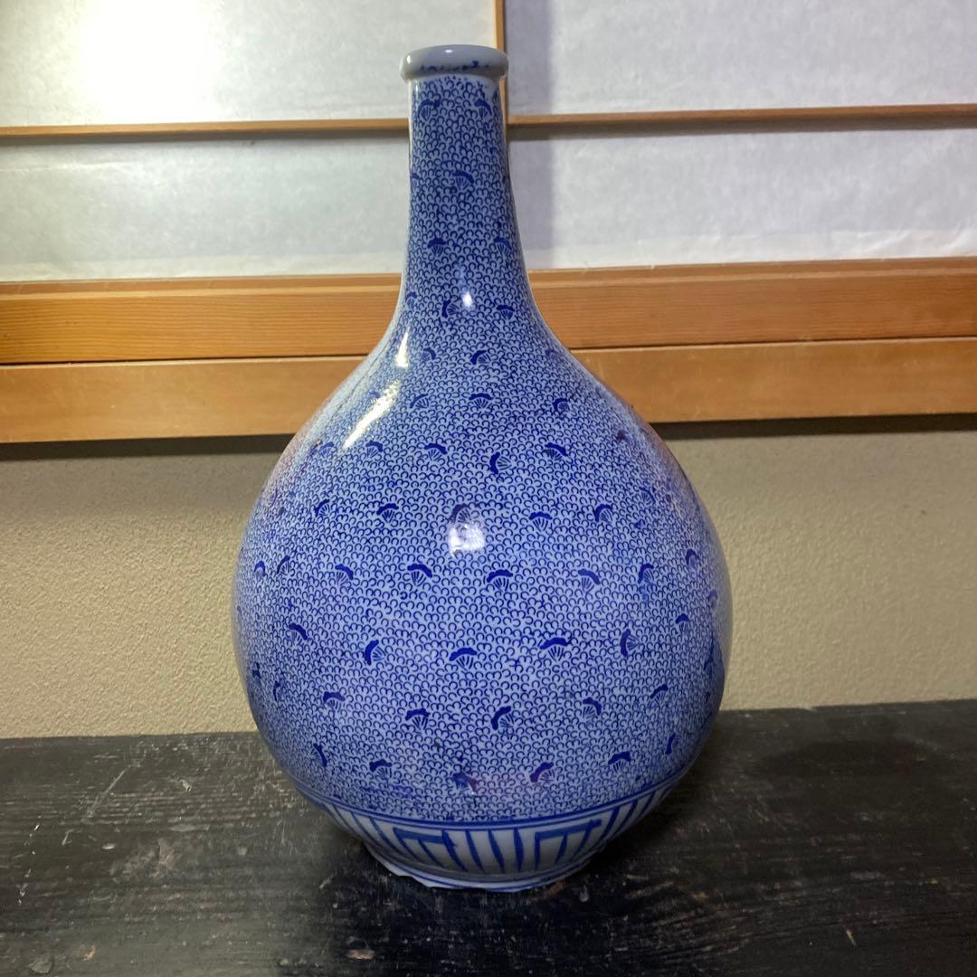 明治古伊万里みじん徳利35cm18cm