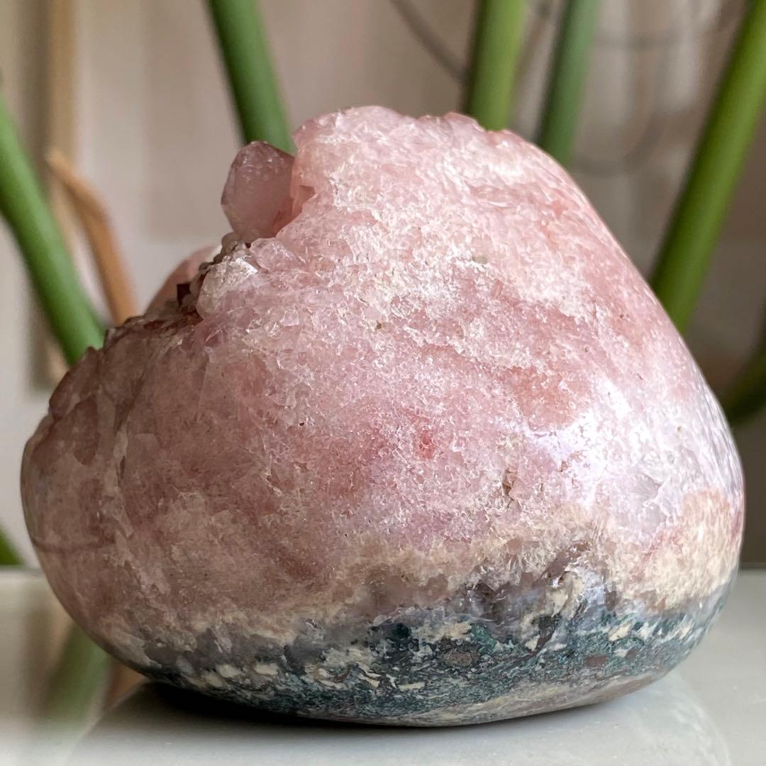 破格 最終特価【 どっしり ピンクアメジスト 原石 ドーム 約1.1kg