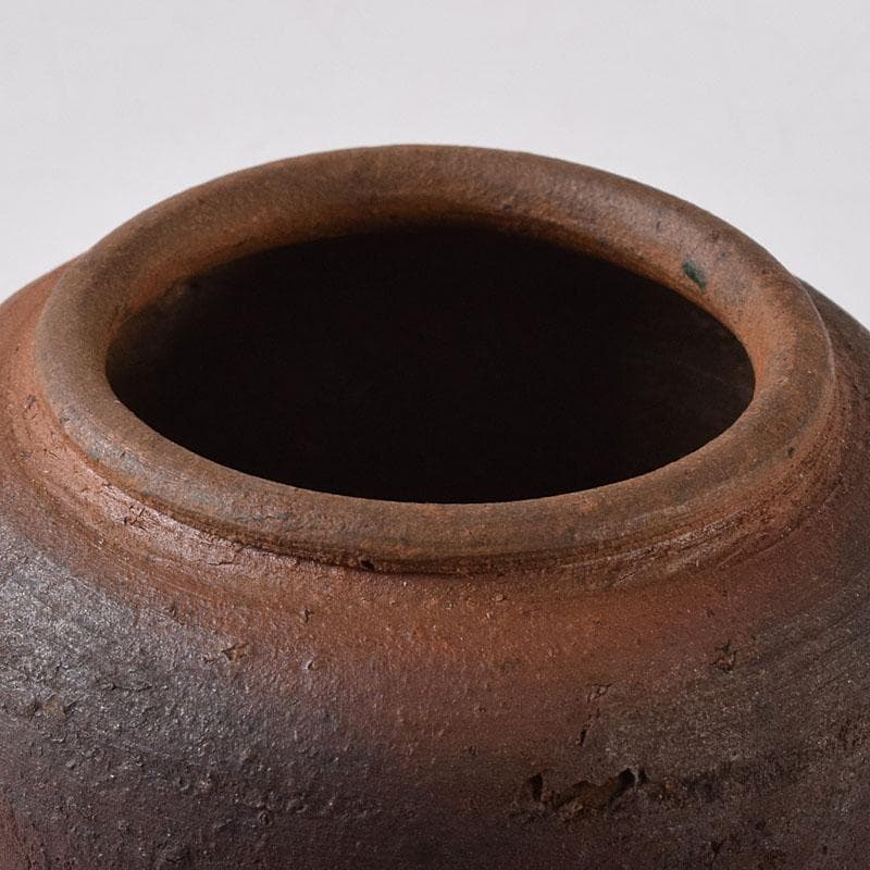 備前焼 古備前 おはぐろ壺 広口茶入 江戸中期 時代箱 C 7617