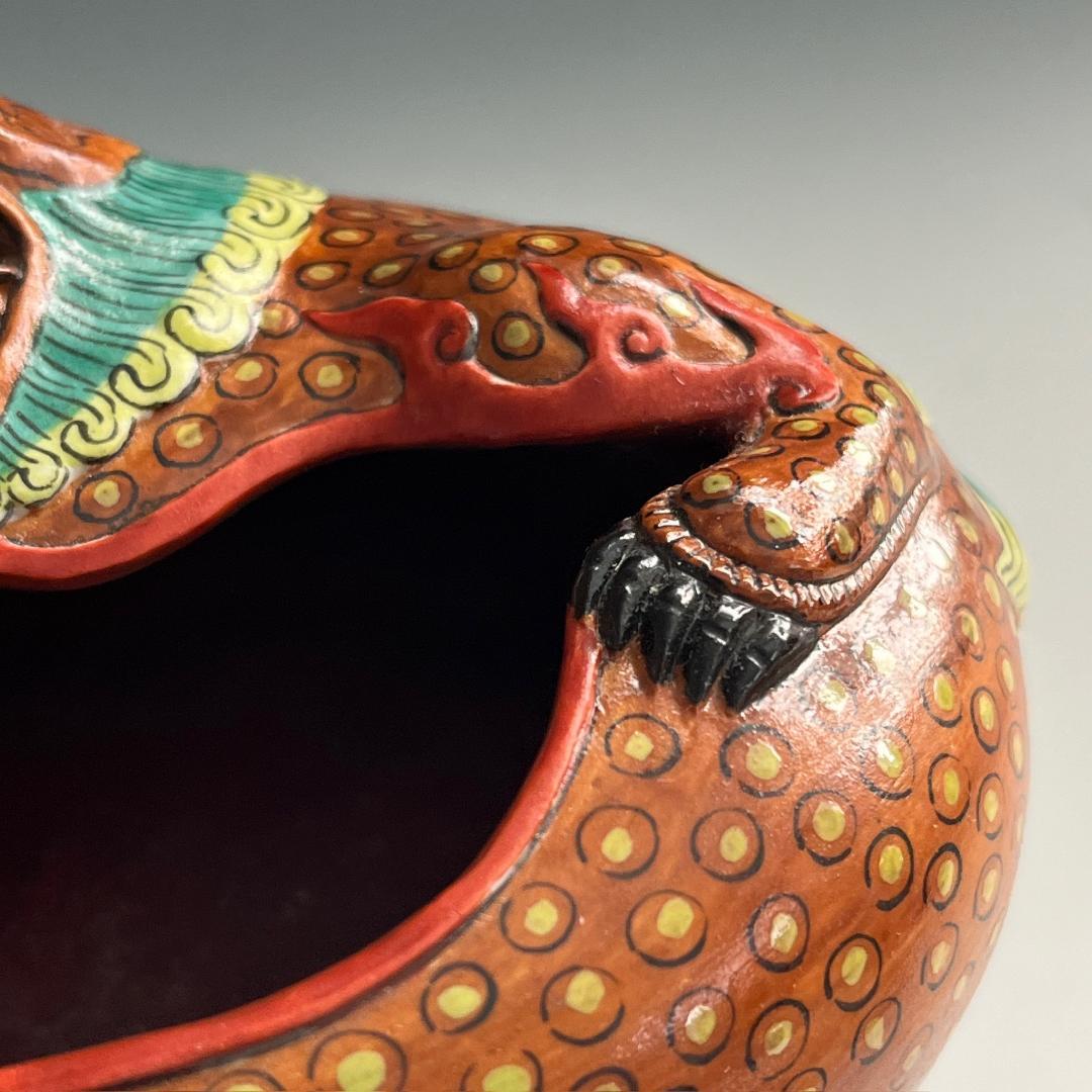 唐物 粉彩獅子形水洗 大清乾隆年製 款 中国美術 古玩