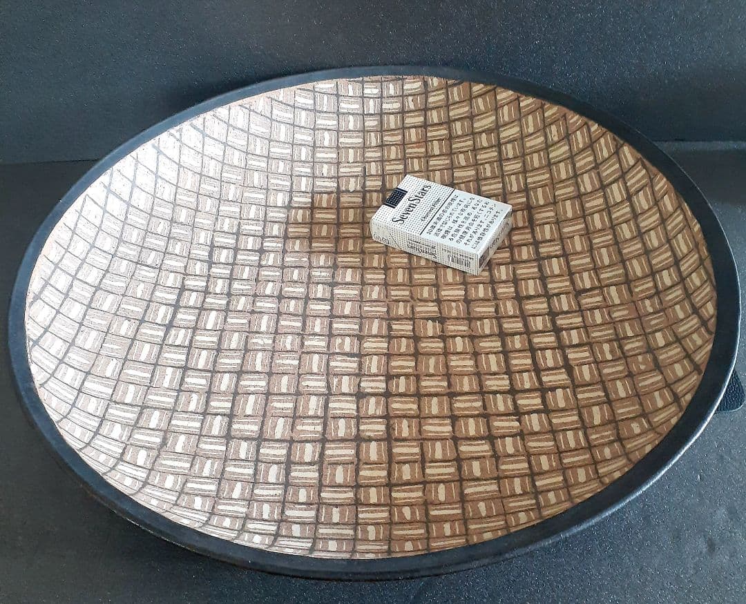 日本工芸会正会員　益子焼【木下幸晴】造　焼〆　象嵌　44.9cm大鉢【見事な大作