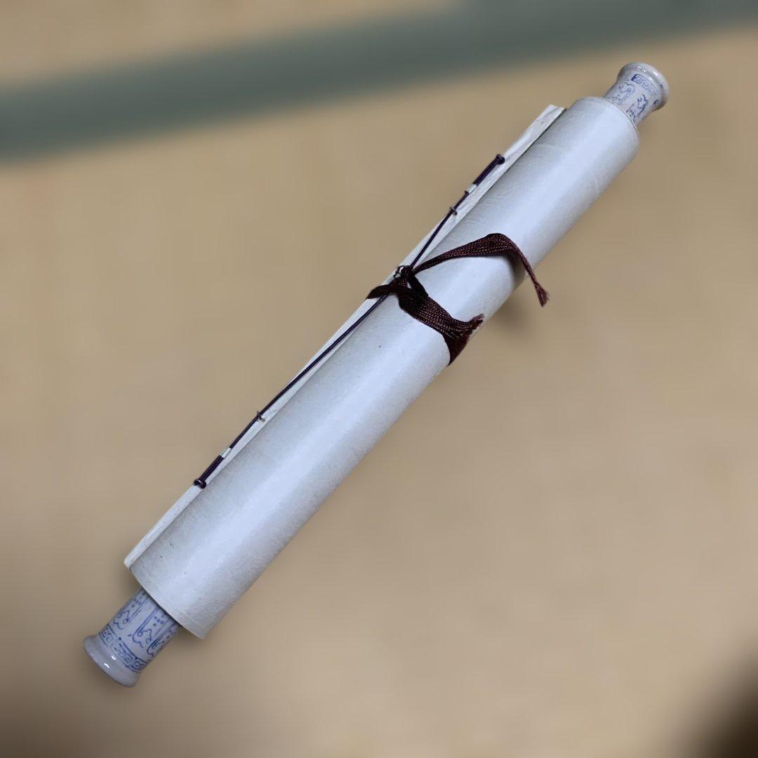 山水画 掛軸 175cm × 37cm 専用箱付き 美術品・アンティーク・コレクション