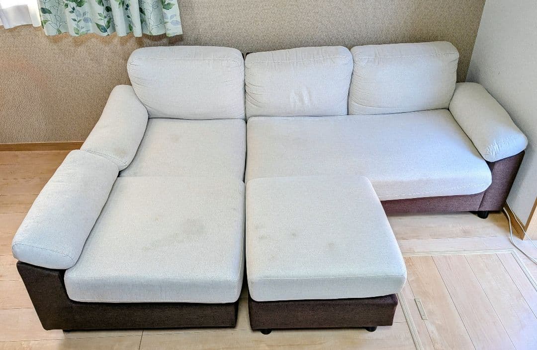 5人掛けコーナーカウチソファ 布張りツートンタイプ (IV) ニトリ