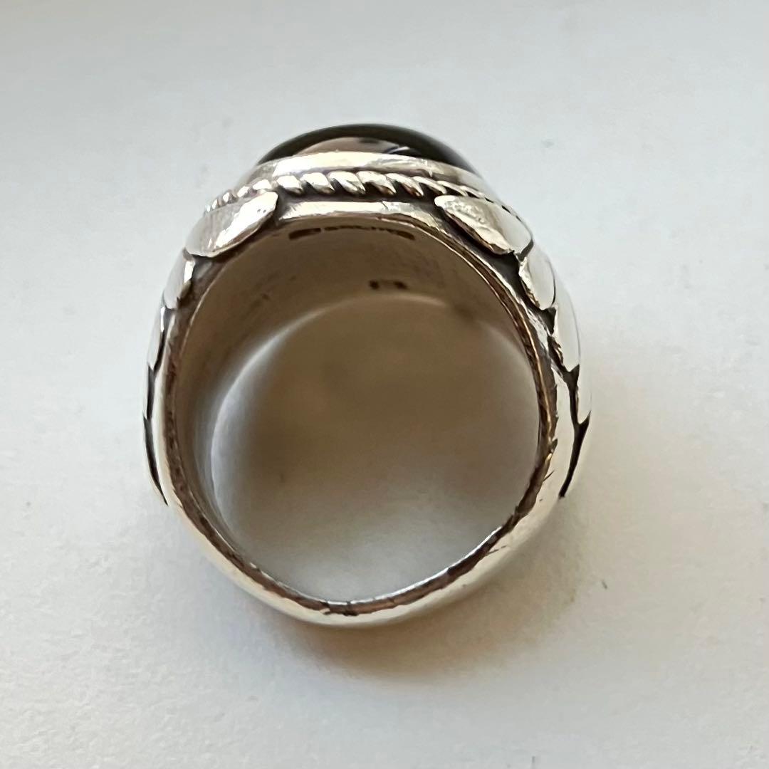 インディアンジュエリー スターリングシルバー オニキス ヴィンテージリング