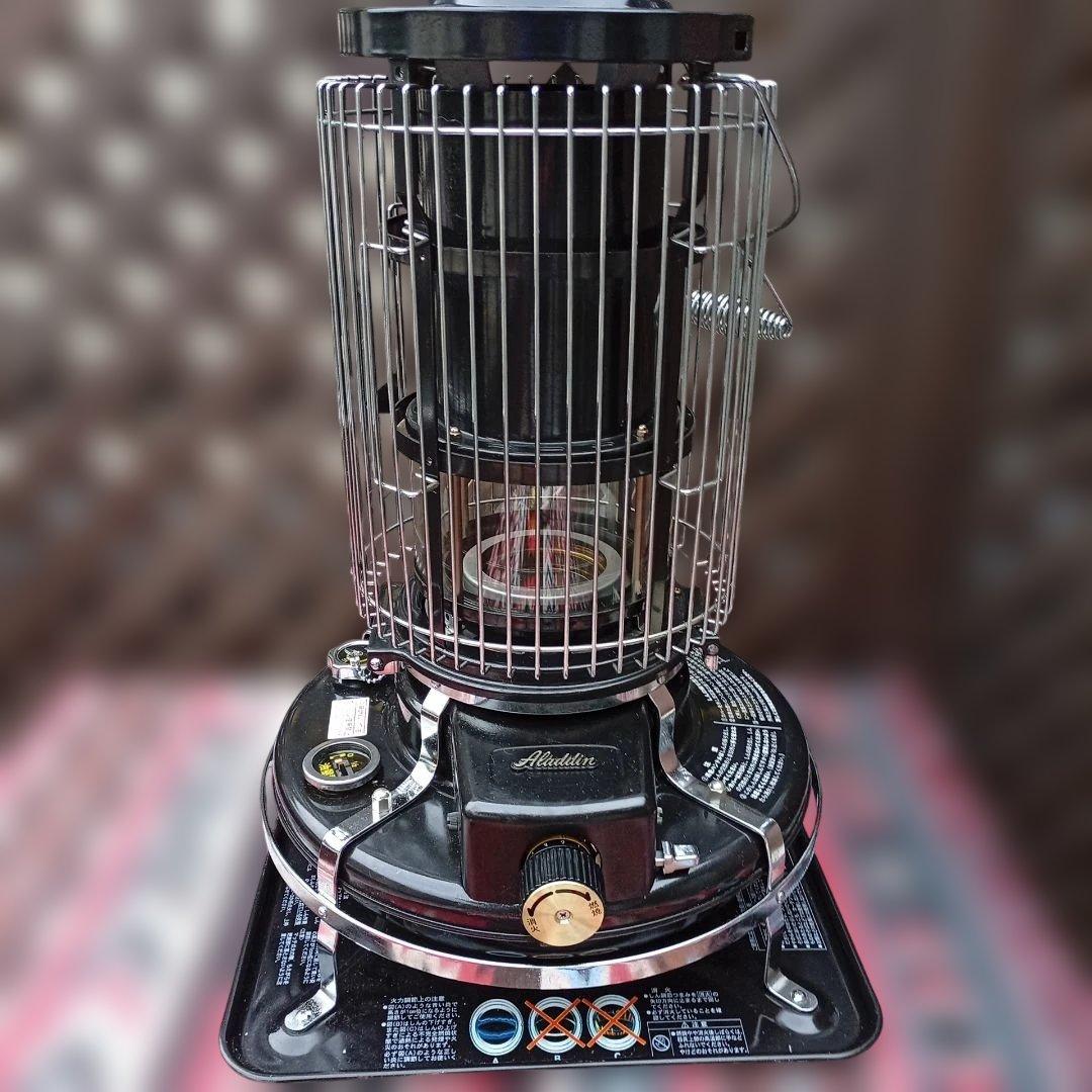 アラジンストーブ メンテナンス済。純正品芯交換済。取説付、ブラック