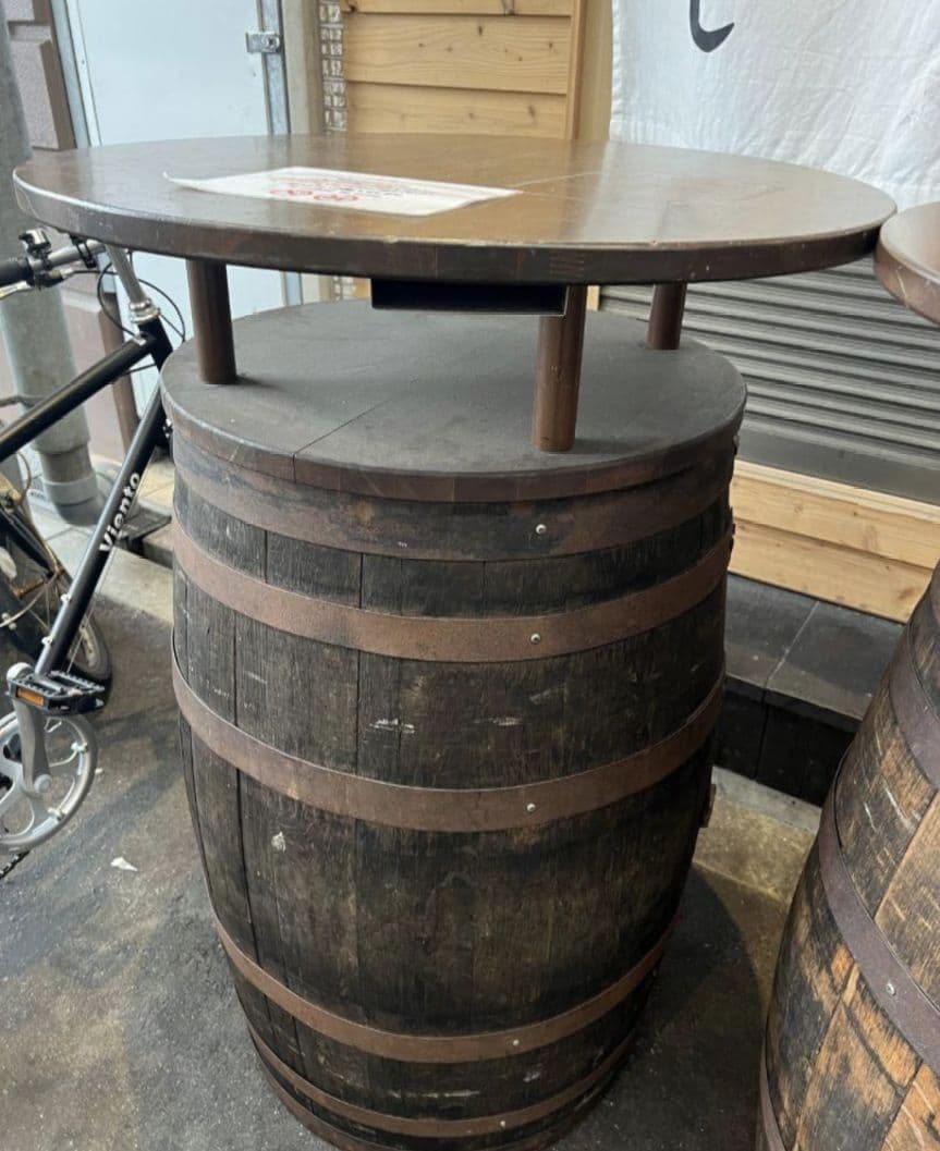 最終値下げ‼️】木製 ワイン樽テーブル 高さ110cm