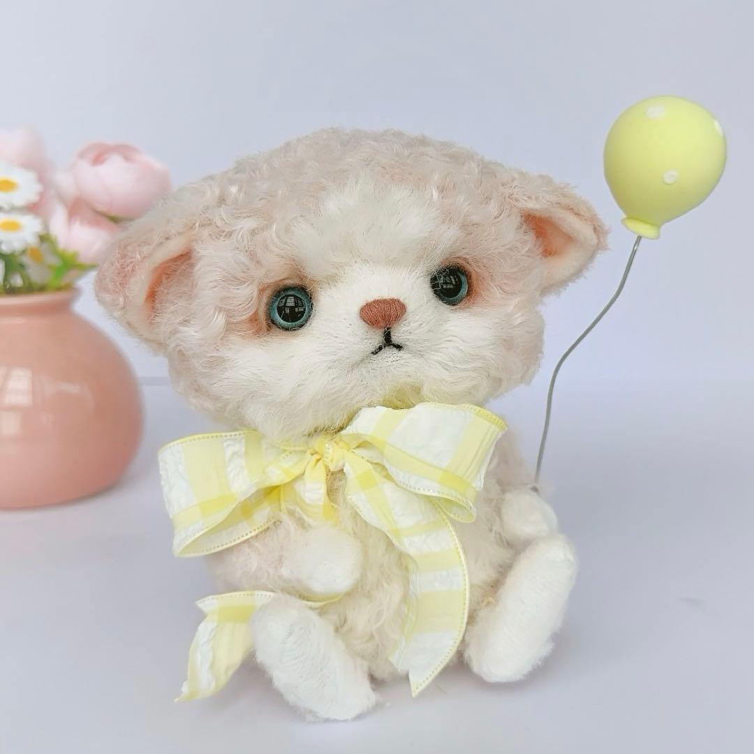 アーティストベア ピンク色の悪戯猫ちゃん ぬいぐるみ ねこ 海外作家様