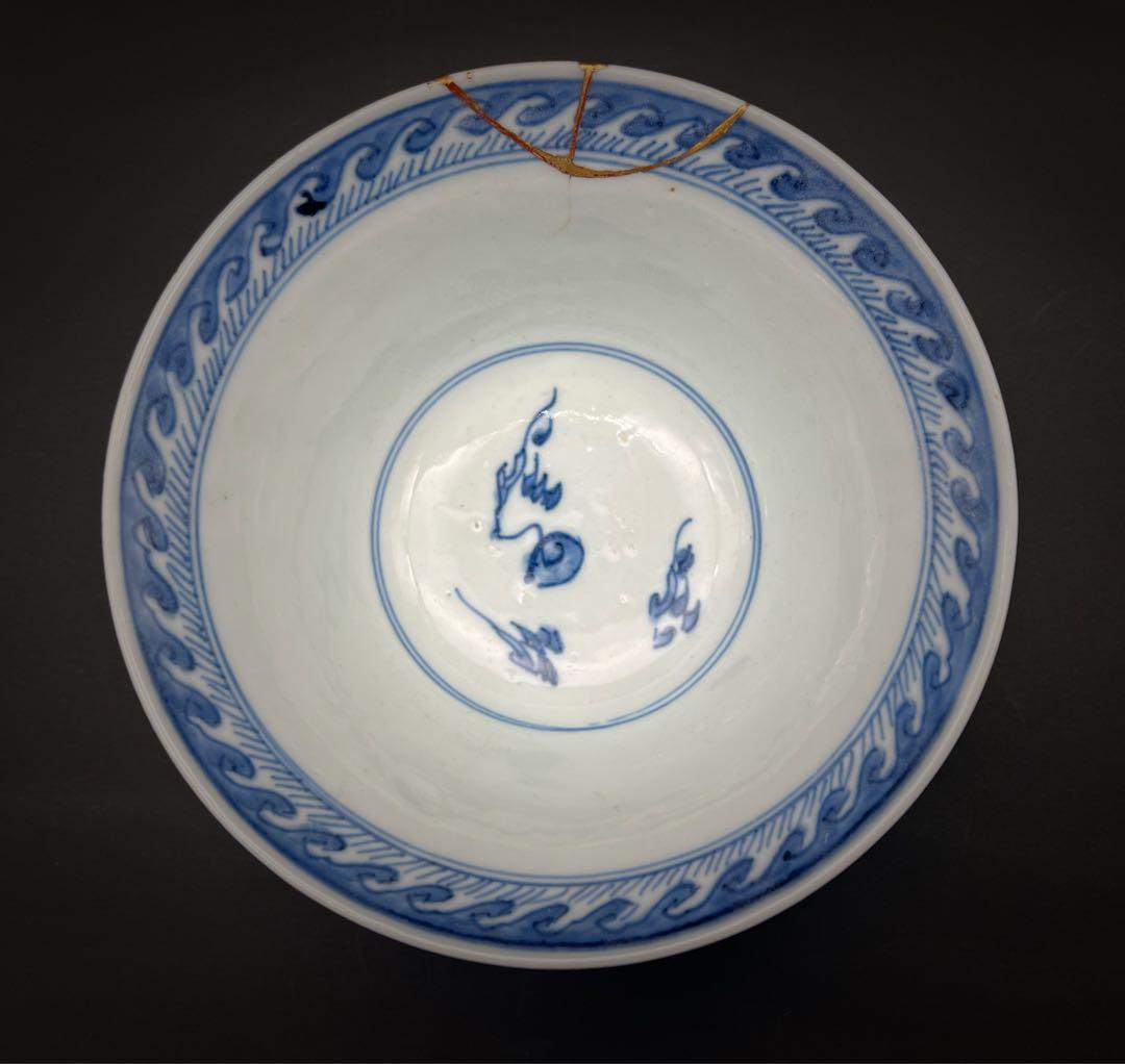 中国美術 古玩 清 康熙 梵文團龍紋青花大碗 - メルカリ