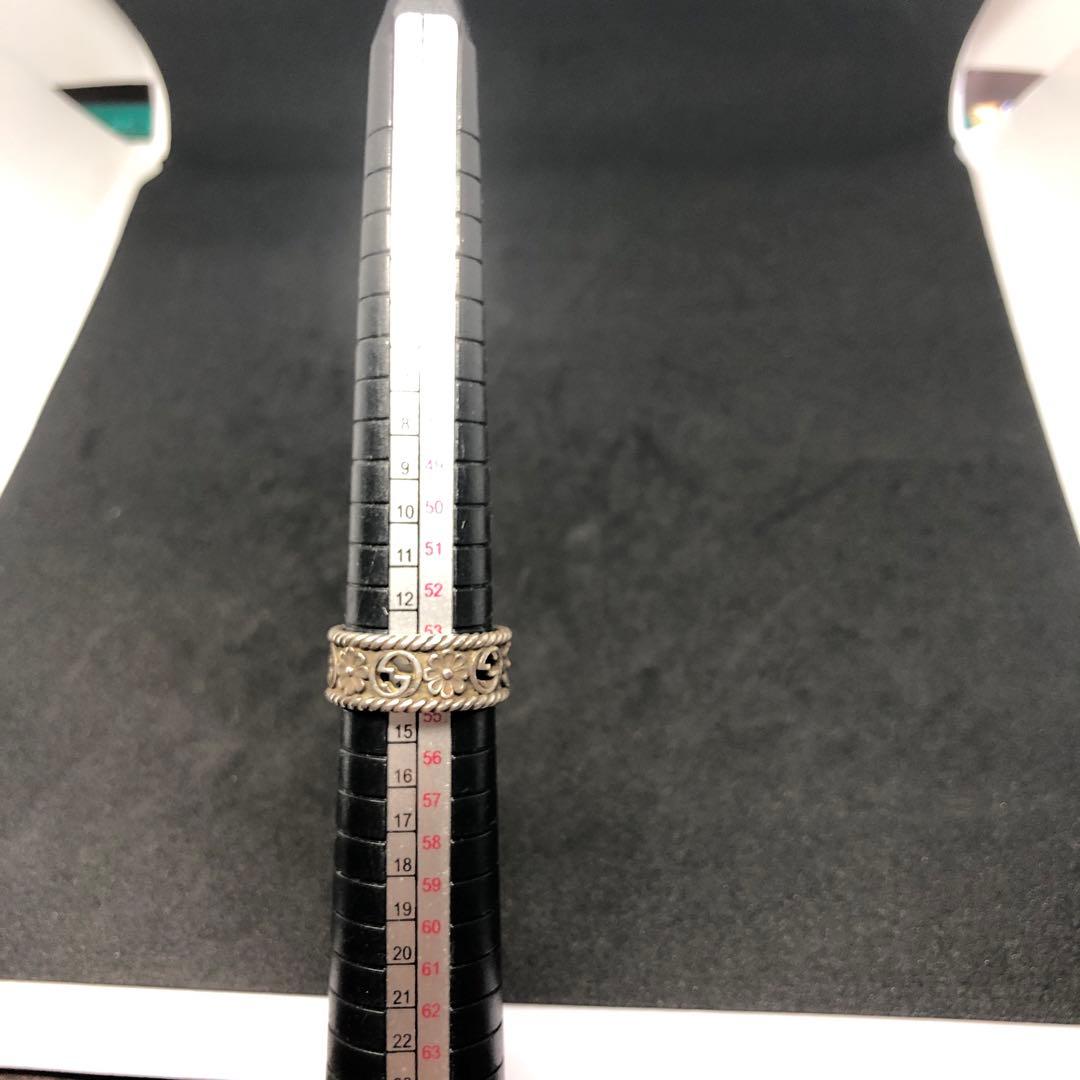 12451 GUCCI シルバーリング 花模様　廃盤美品　マーモント G リング
