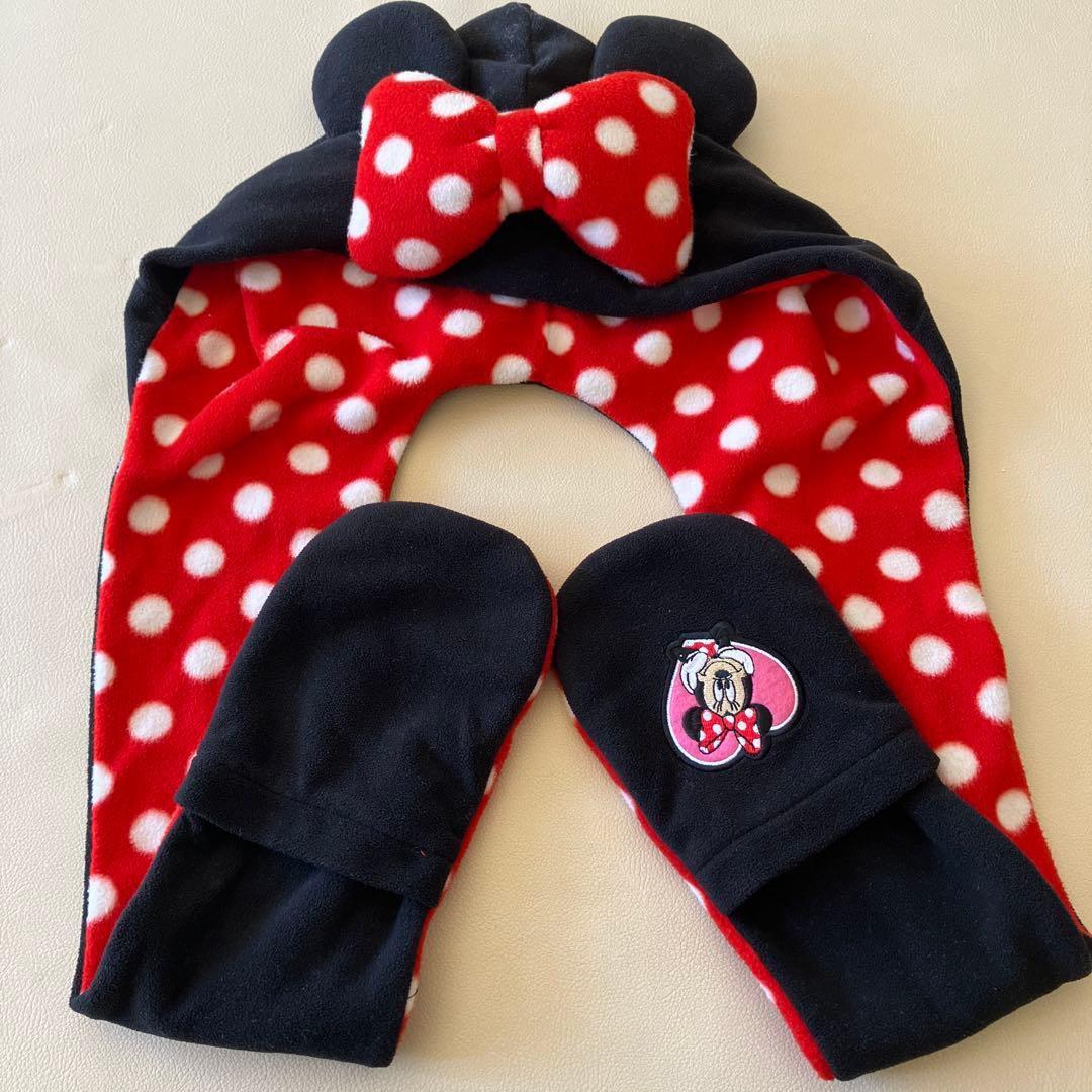 ディズニー ミニーちゃん マフラーキャップ - メルカリ