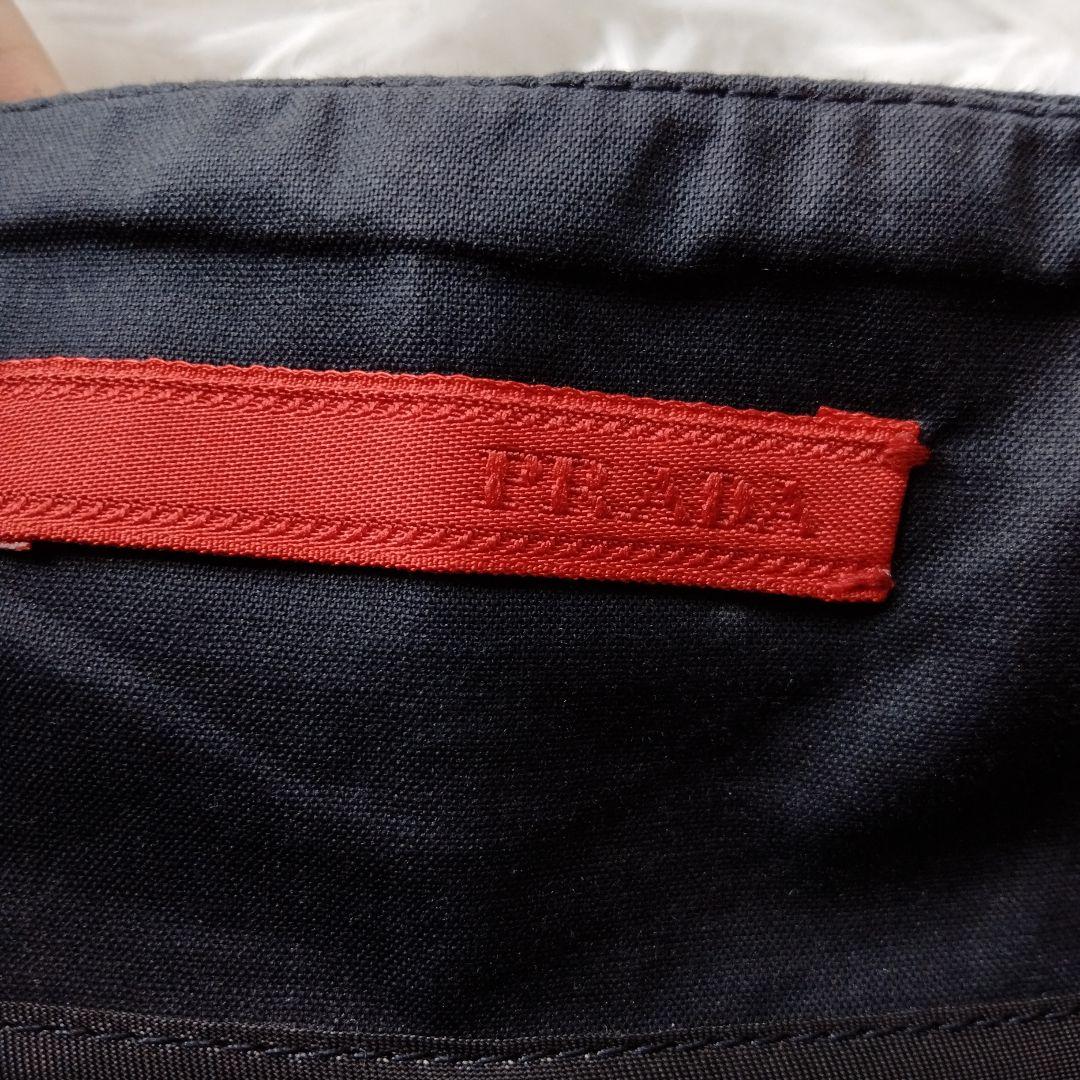 プラダ ロゴ刻印バックルベルト付き フレアスカート Aライン 42