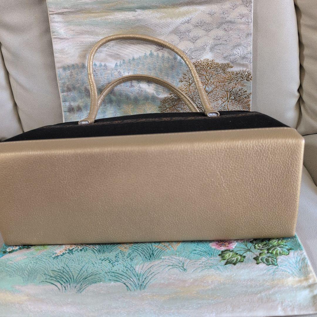 利休バック　和装用バッグ 上品　結婚式　黒　大きめ　正絹　美品