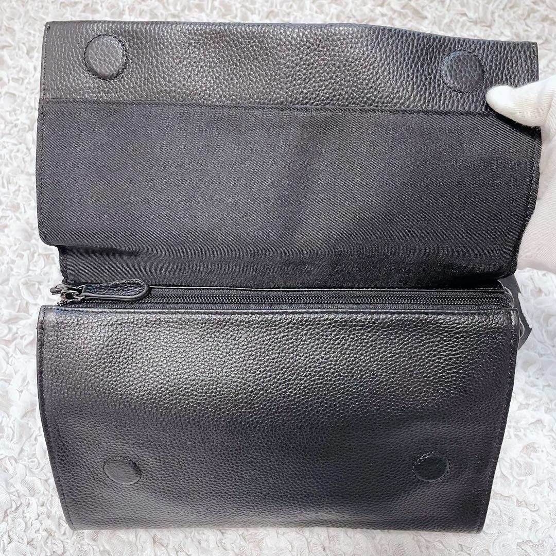 タグ付未使用✨ear PAPILLONNER 柄ワイドテープショルダーバッグ　黒