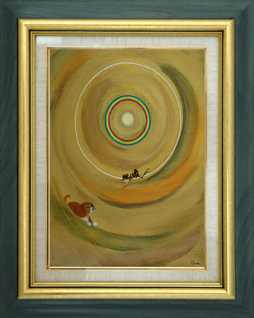 油絵 菅家令子 絵 絵画 インテリア F6-070119 祈りと希望 子犬女の子