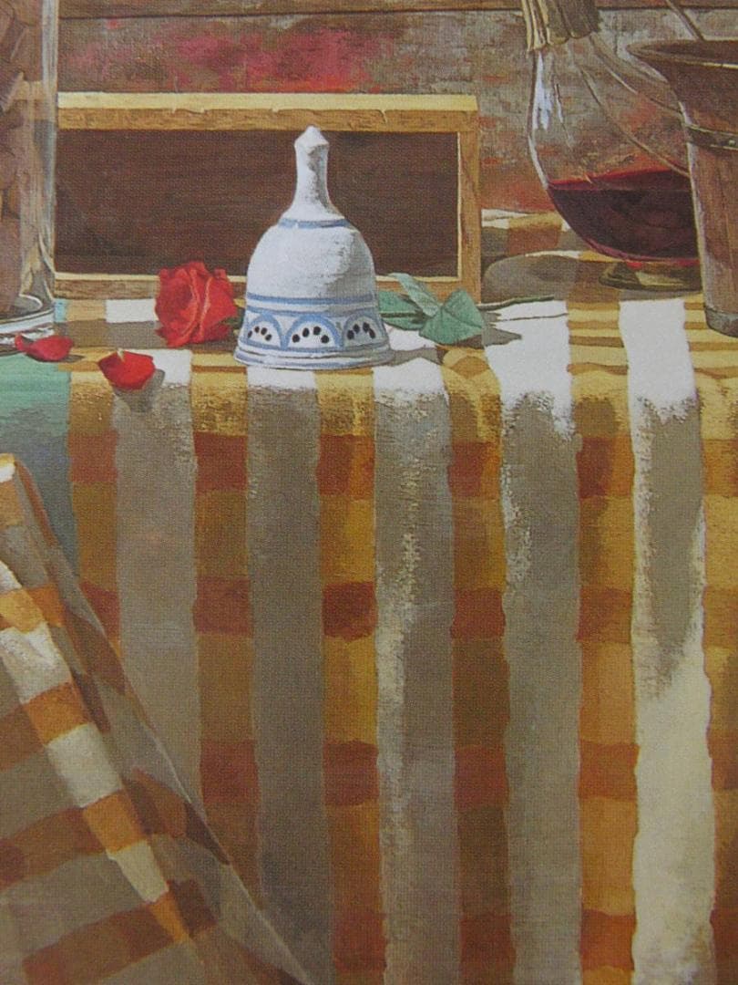 西房浩二、【ローテローゼ】、希少な額装用画集より、新品額装付