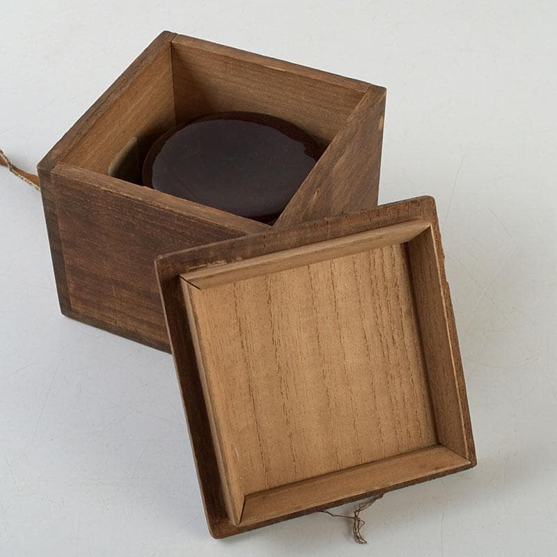 茶道具 塗師 前田松斎作 黒漆 茶器 共箱 V 9318