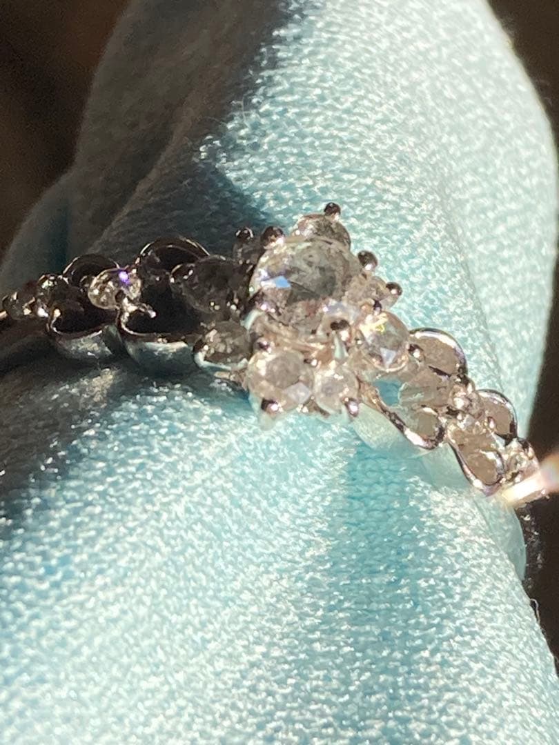 m*l様 ローズカットダイヤモンド透かしリングK18WG 18金ホワイトゴールド