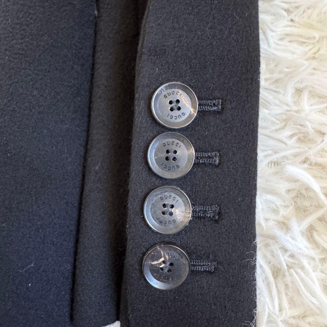 新品タグ付 グッチ チェスターコート ブラック Lサイズ ロゴボタン