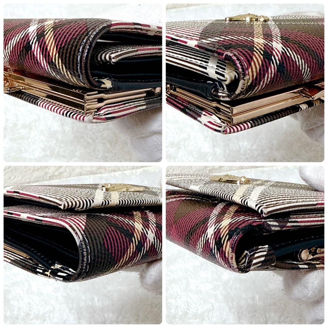 ヴィヴィアンウエストウッド 三つ折り財布 がま口 オーブ タータンチェック