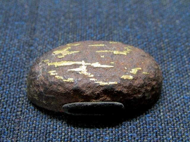 A★武具　刀装具　刀　目貫(兜)　縁/頭/　金象嵌　計4点★