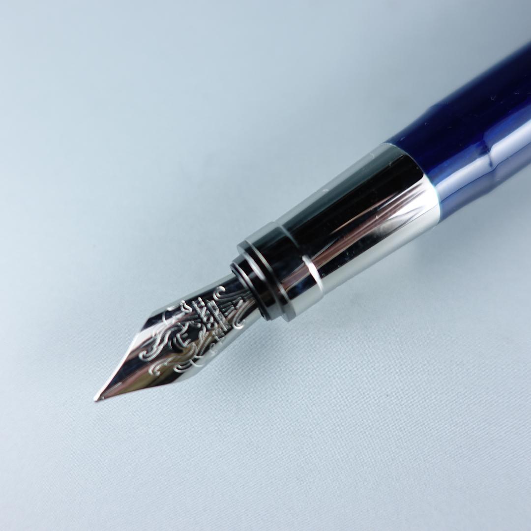 美品 18K】セーラー ピース ブルーチタニウム 万年筆 MF 文房具 18金