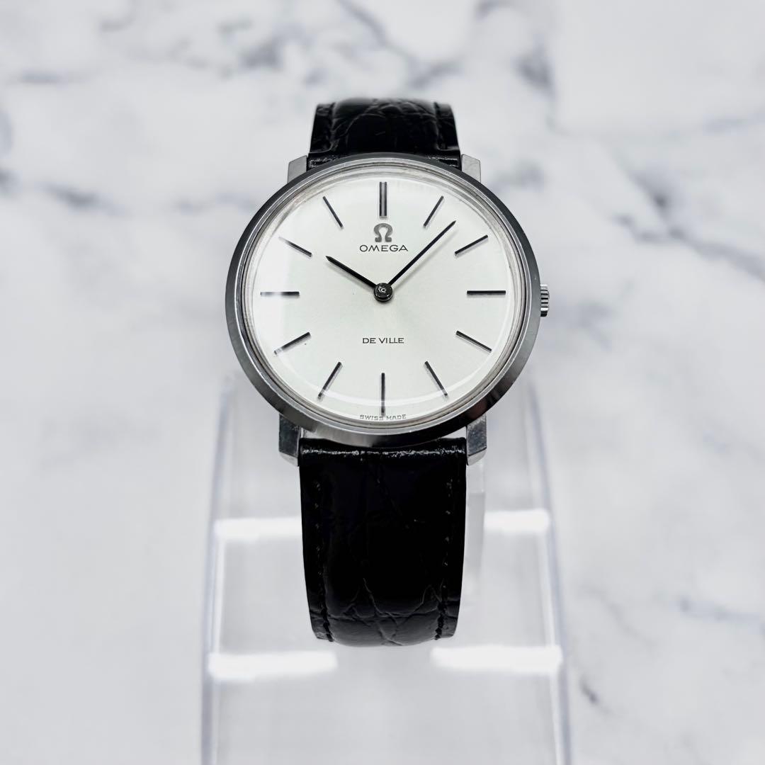 【OH／美品】オメガ デ・ヴィル 手巻き 111.077 二針ドレスウォッチ