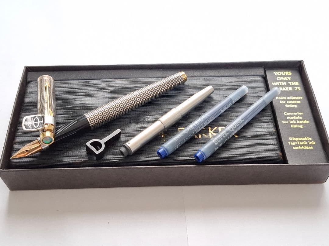 希少 parker 万年筆 XF(極細) スターリングシルバー シズレ オパール