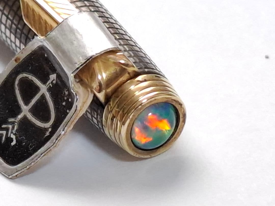 希少 parker 万年筆 XF(極細) スターリングシルバー シズレ オパール