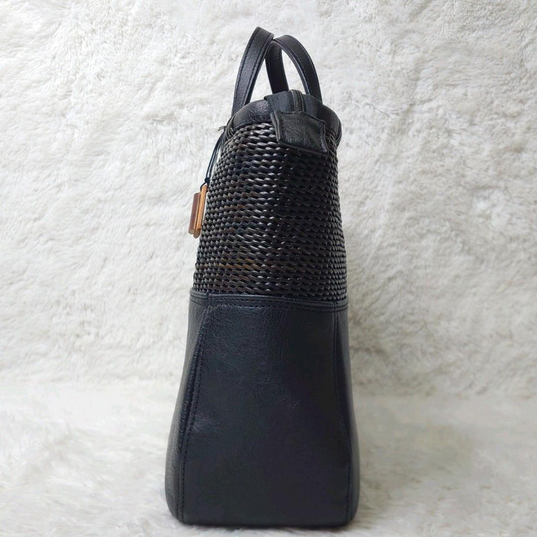 【極美品】竹巧彩 馬革と藤のハンドバッグ 毛利健一 2way 職人 手作業 高級