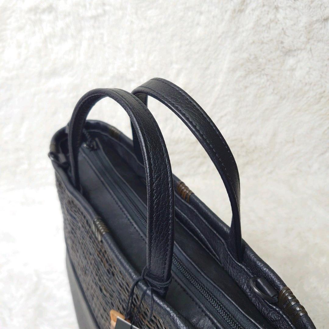 【極美品】竹巧彩 馬革と藤のハンドバッグ 毛利健一 2way 職人 手作業 高級