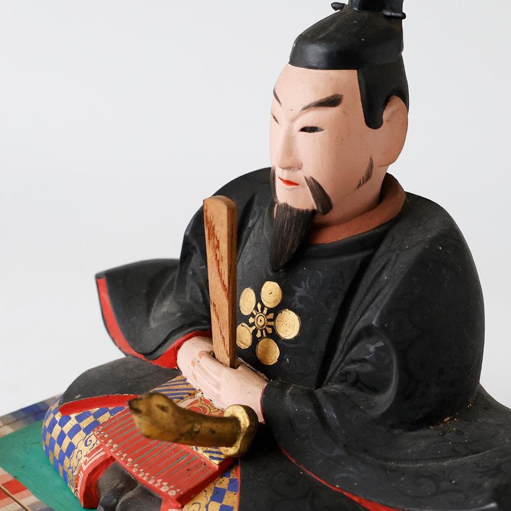 時代年代物 木彫 彩色 玉眼 天神像 天神様 菅原道真公 学問 書道誠実の