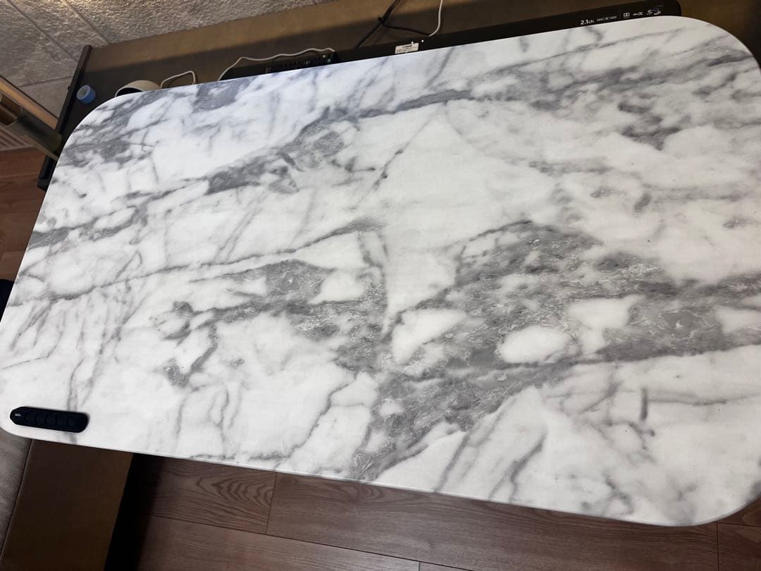 大理石風モダンダイニングテーブル　昇降テーブル