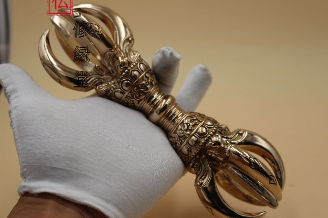 修縁堂】五鈷杵 22cm 銅製 法器 真言宗 置物 開運