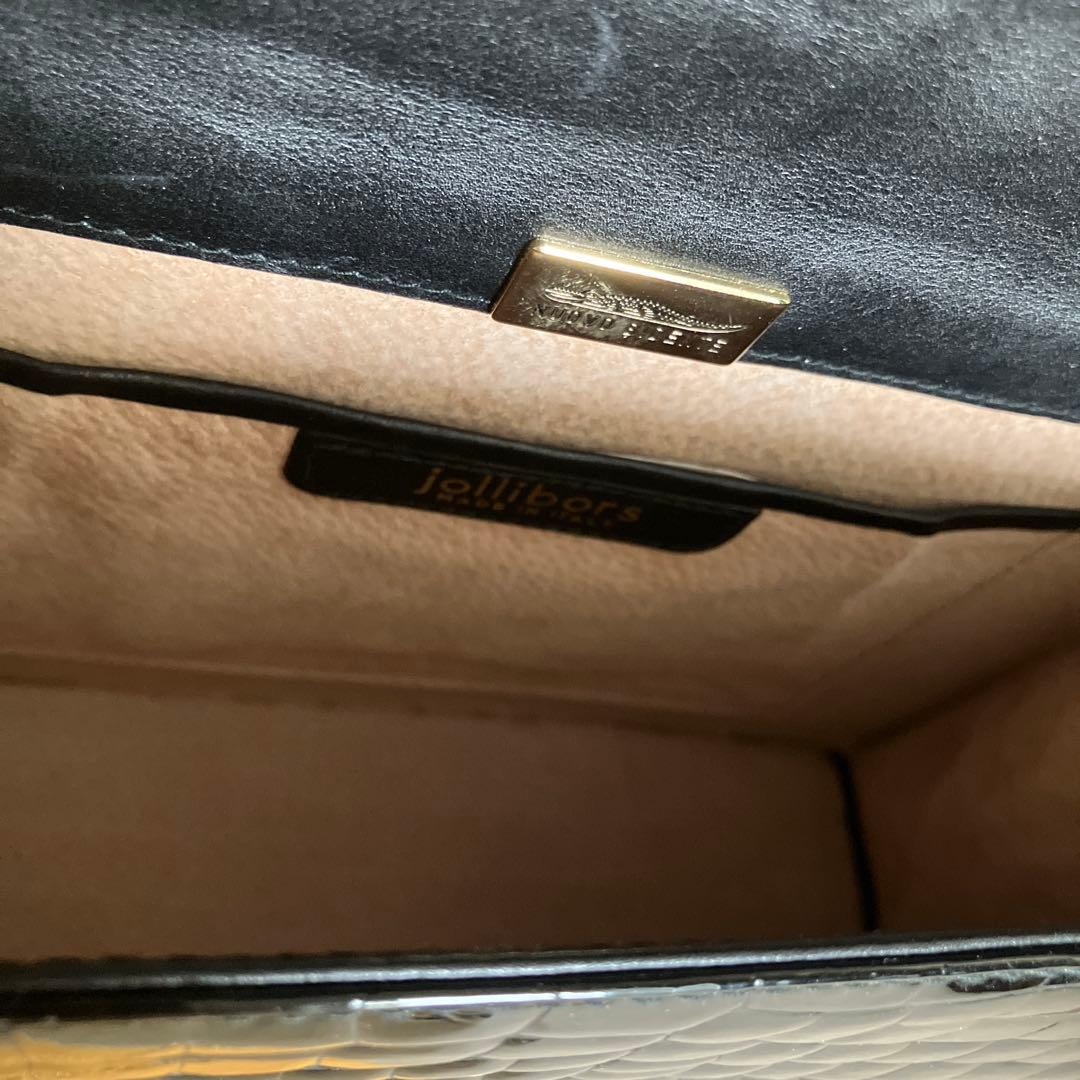 ブラック クロコダイル 本革 クラッチバッグ　イタリア製