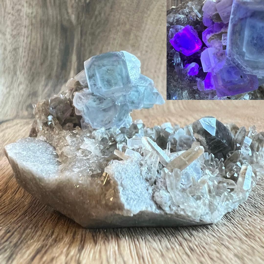 フローライト 水晶 共生 ドゥルージー P 鉱物 標本 原石