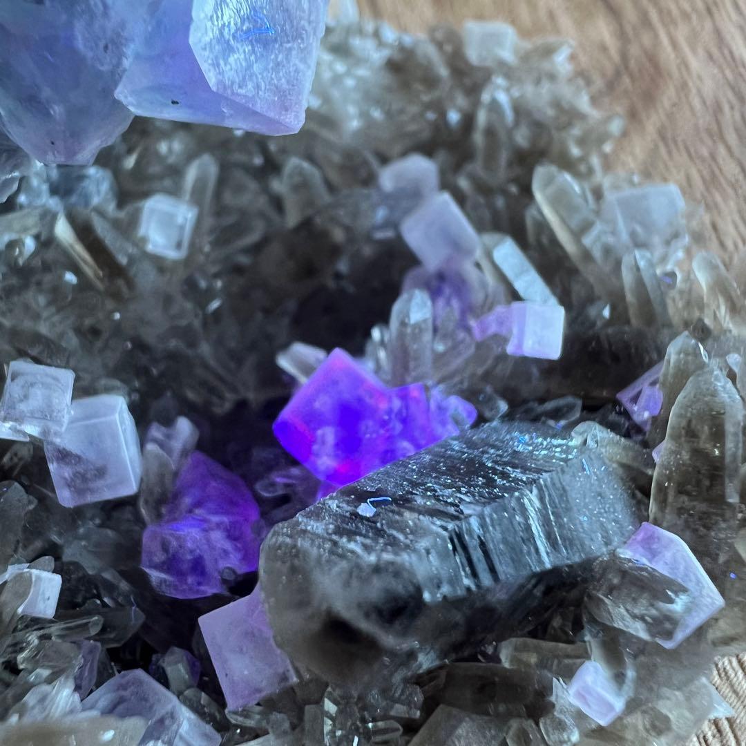 フローライト 水晶 共生 ドゥルージー P 鉱物 標本 原石