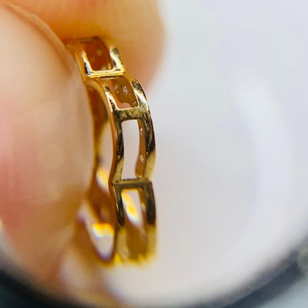 天然ダイヤモンド K18YG クローバー 四ツ葉 チャーム ネックレスパーツ