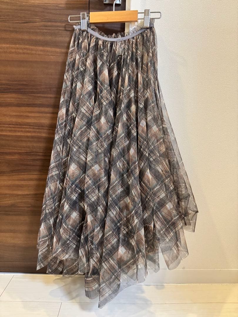 ワコール ユエ yue チュールスカート チェック